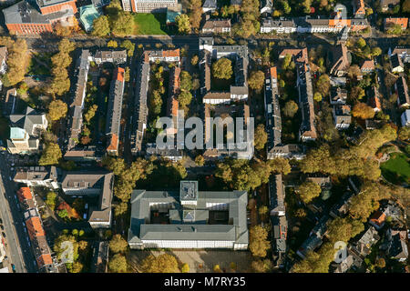 Vista aerea, tedesco di assicurazione pensione dei minatori lago sotterraneo York Street, Bochum, la zona della Ruhr, Renania settentrionale-Vestfalia, in Germania, in Europa, gli uccelli occhi Foto Stock