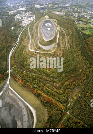 Vista aerea, dump Haniel con il teatro di montagna in colori di erbe, Bottrop, Ruhr, Renania settentrionale-Vestfalia, in Germania, in Europa, gli uccelli occhi vista, Vista Aerea, un Foto Stock