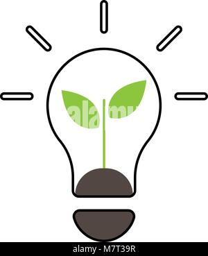 Icona linea- eco concetto energetico Illustrazione Vettoriale