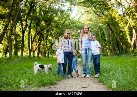 La famiglia felice photosession Foto Stock