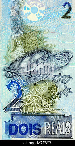 Il Brasile Reais due 2 Banca reale nota Foto Stock