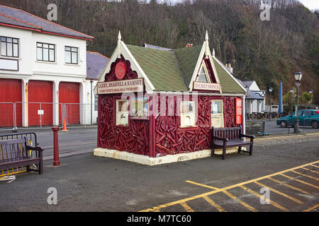 Il biglietto del tram ufficio per Laxey, Snaefell e Ramsey a Douglas Terminus Foto Stock