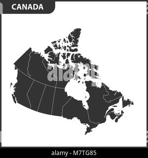 La mappa dettagliata del Canada con le regioni o gli stati membri Illustrazione Vettoriale