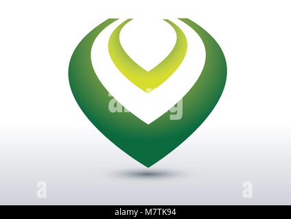 Una illustrazione vettore del logo design concept la vita e la natura Illustrazione Vettoriale