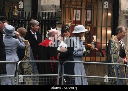 Londra XII Marzo 2018: Sophie, Contessa di Wessex lascia il Commonwealth giorno di servizio presso l'Abbazia di Westminster, Londra. Credito: Claire Doherty/Alamy Live News Foto Stock