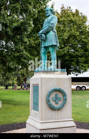 New York, Stati Uniti d'America. Il generale John Sedgwick statua, West Point, U.S. Accademia militare. Foto Stock