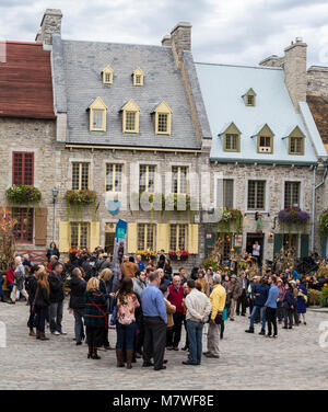 Quebec, Canada. Place Royale, inferiore della città. Foto Stock