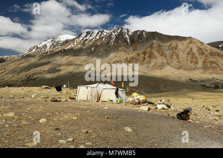 Il rifugio Changpa sono semi-nomade del popolo tibetano si trovano principalmente nei Changtang in Ladakh e in Jammu e Kashmir. India Foto Stock