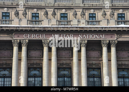 Bucarest, Romania. Febbraio 3, 2017. Palazzo del National Military Circle (Cercul Militar nazionali) Foto Stock