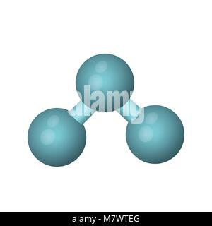 La formula molecolare di ozono. O3 illustrazione vettoriale. Il modello astratto. Illustrazione Vettoriale