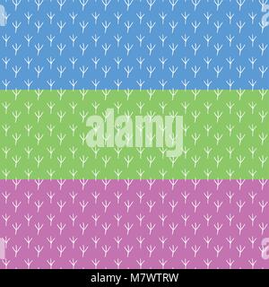 Impronte di un uccello. Modello senza giunture dello sfondo. Blu, colori rosa e verde illustrazione vettoriale. Illustrazione Vettoriale