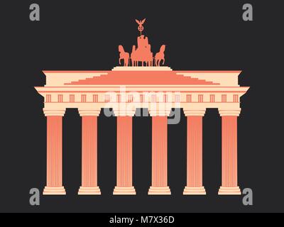 La Porta di Brandeburgo a Berlino. Isolato su sfondo bianco. Illustrazione Vettoriale Illustrazione Vettoriale