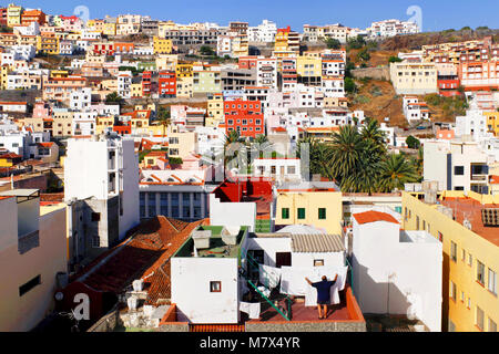 Servizio lavanderia, San Sebastián, isola di La Gomera, Santa Cruz de Tenerife, Isole Canarie, Spagna Foto Stock