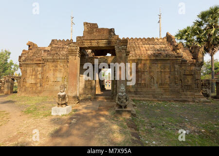 Nokor Bachey tempio, aka Wat Nokor, o il Banteay Prey Nokor o Banteay Prei Nokor, un undicesimo secolo tempio indù, Kampong Cham, Cambogia Asia Foto Stock