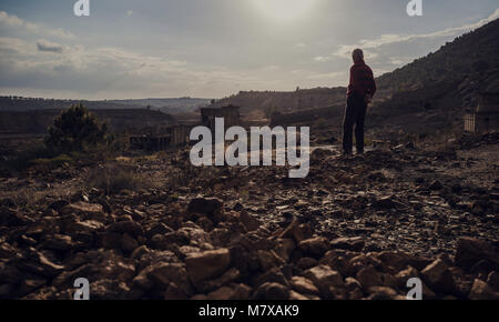 Guardando le rovine di data mining Foto Stock