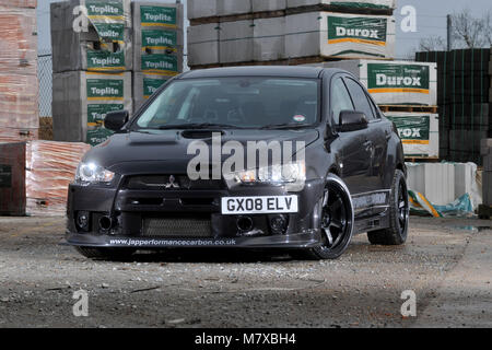 Modificato Mitsubishi Evo X fast berlina Foto Stock