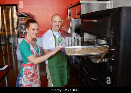 Piccolo panificio commerciale negli Stati Uniti. Foto Stock