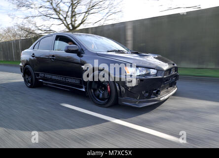 Modificato Mitsubishi Evo X fast berlina Foto Stock