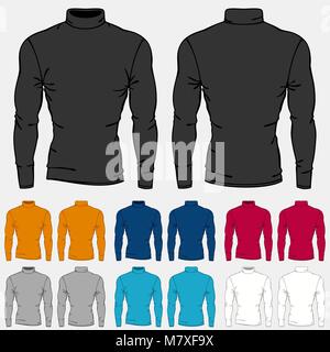 Set di turtleneck colorati modelli di camicie per uomo Illustrazione Vettoriale