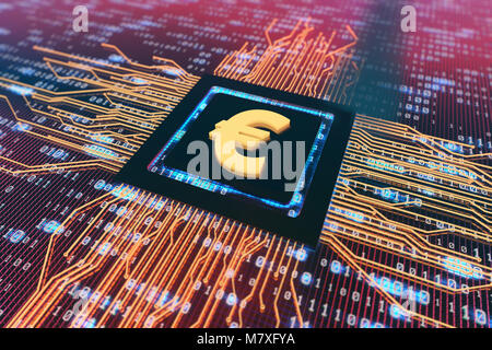 La tecnologia elettronica, schede di circuito e CPU, rete dati di trasferimento, finanza tecnologica Foto Stock