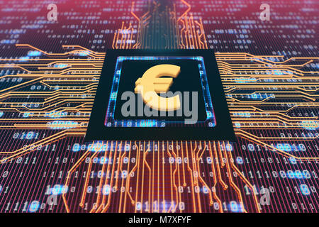 La tecnologia elettronica, schede di circuito e CPU, rete dati di trasferimento, finanza tecnologica Foto Stock