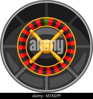 Casino roulette isolati su sfondo bianco Illustrazione Vettoriale