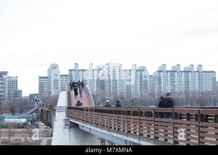 Seoul, Corea del Sud - 3 Marzo 2018 : Ponte vista il Seonyudo Park con il tramonto del sole a Seul, Corea del Sud Foto Stock