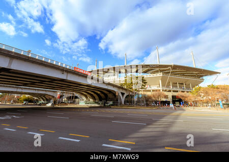 Seoul, Corea del Sud - 4 Marzo 2018 : Seoul World Cup Stadium si trova a Seongsam-dong, Mapo-gu, Seoul, Corea del Sud. È stato costruito per il 2002 F Foto Stock