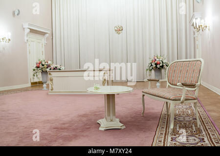 Interno del Carskoe Selo Wedding Palace n. 3 in Pushkin, San Pietroburgo. Ex palazzo di ricambio. La Russia Foto Stock