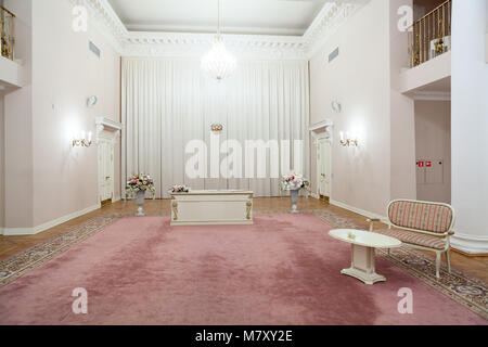 Interno del Carskoe Selo Wedding Palace n. 3 in Pushkin, San Pietroburgo. Ex palazzo di ricambio. La Russia Foto Stock