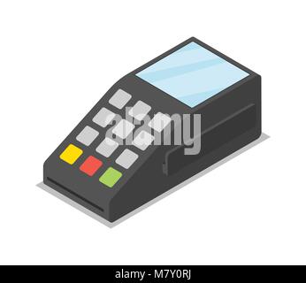 Carta di credito terminale POS isometrica Icone 3D Illustrazione Vettoriale