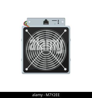 Cryptocurrency componente di data mining icona isolato Illustrazione Vettoriale