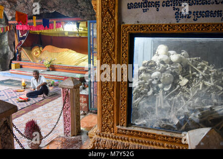 Battambang, Cambogia -15 Gennaio 2018: Grotte di uccisione di Phnom Sampeau a Battambang in Cambogia Foto Stock