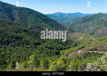 Paisajes de la Sierra de Francia en el Sur de Salamanca (España) Foto Stock