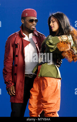 Dietro le quinte di Nicole Scherzinger dotato di 50 Cent 'destra c' Musica Video on April 11, 2011 a Los Angeles, California. Foto Stock