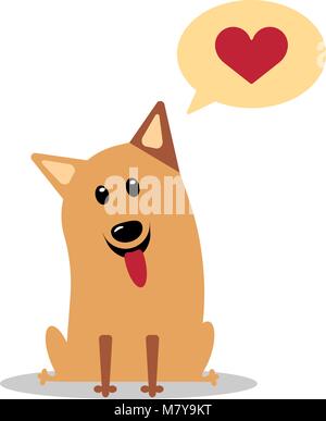 Cane con cuore nel pensiero di cloud Illustrazione Vettoriale
