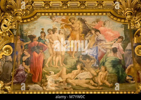 Dipinti di Paul-Jacques-Aimé Baudry, grande foyer, Garnier Opera House, Parigi, Francia Foto Stock