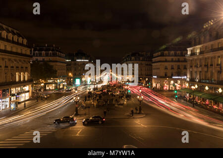 Vista di Avenue de l'Opéra dal Garnier Opera House , Parigi, Francia Foto Stock