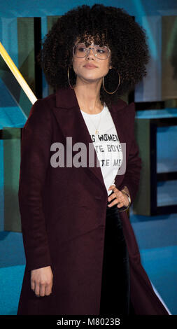 Londra, Regno Unito. 13 marzo, 2018. Nathalie Emmanuel assiste la premiere europeo della Disney, il 'una grinza nel tempo' al BFI IMAX il 13 marzo 2018 a Londra, Inghilterra. Credito: Gary Mitchell, GMP Media/Alamy Live News Foto Stock