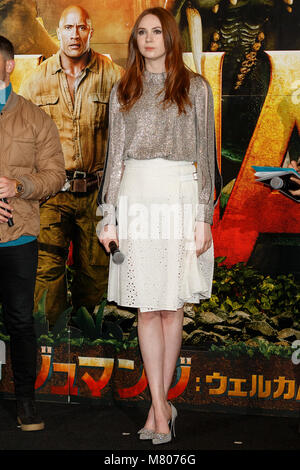 Tokyo, Giappone. Xiv Mar, 2018. Attrice scozzese Karen Gillan assiste una speciale proiezione evento per il film ''Jumanji: Welcome to the Jungle" il 14 marzo 2018, Tokyo, Giappone. Il sequel del 1995 hit ''Jumanji'' sarà rilasciato in Giappone il 6 aprile. (Foto di Rodrigo Reyes Marin/AFLO) Credito: Aflo Co. Ltd./Alamy Live News Foto Stock