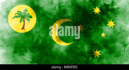 Il Cocos, Keeling Islands flag grunge, Australia territorio dipendente bandiera Foto Stock