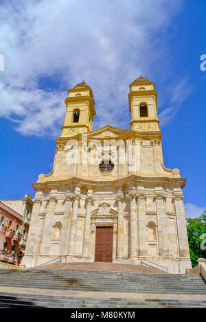 Cagliari, Sardegna, Italia, la chiesa barocca Chiesa Collegiata di Sant'Anna nel quartiere Stampace. Foto Stock