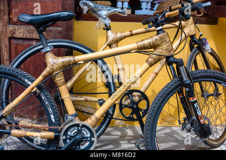 Il bambù incorniciato in bicicletta in Hoi An, Vietnam Foto Stock