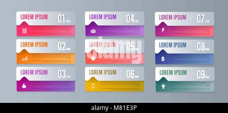 Elementi Infographics template vettoriale Illustrazione Vettoriale