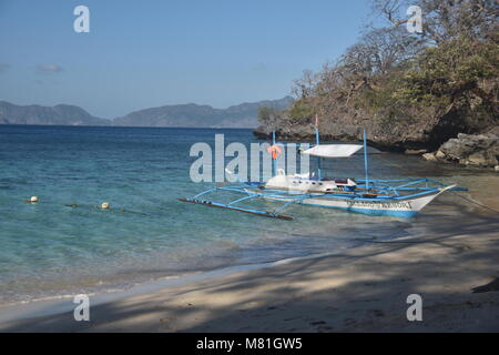 Sette Commando spiaggia di El Nido, PALAWAN FILIPPINE Foto Stock