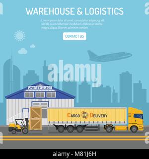 Magazzino e Logistica Concept Illustrazione Vettoriale