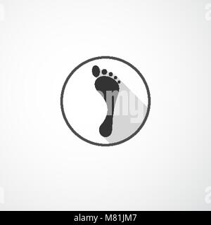 Logo a piedi nudi. Piede icona silhouette per la progettazione Illustrazione Vettoriale