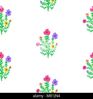 Molla senza giunture motivo floreale su sfondo bianco Illustrazione Vettoriale