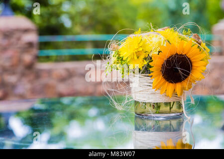 Girasole giallo fiori in mostra per il Festival di Primavera di decor evento Foto Stock