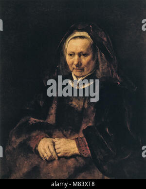 Harmenszoon Rembrandt van Rijn - Ritratto di una donna anziana Foto Stock